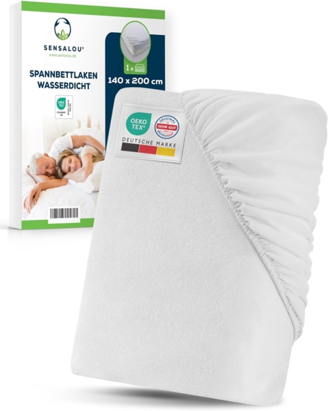 Sensalou Spannbettlaken Inkontinenz Spannbettlaken wasserdicht - Spannbetttuch weiß Höhe 25 cm, (1 Stück), waschbar