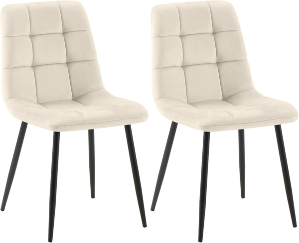 CLP Esszimmerstuhl Tilde (2er Set), Samt, gepolstert & gesteppt