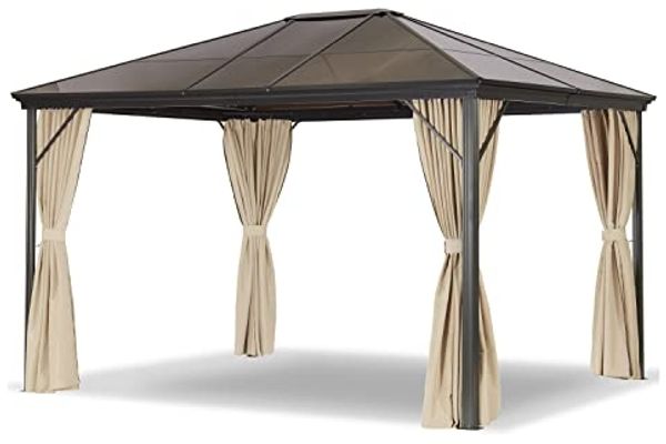 Leco Profi-Pavillon, Aluminium / Stahl braun / beige, 300x365 cm