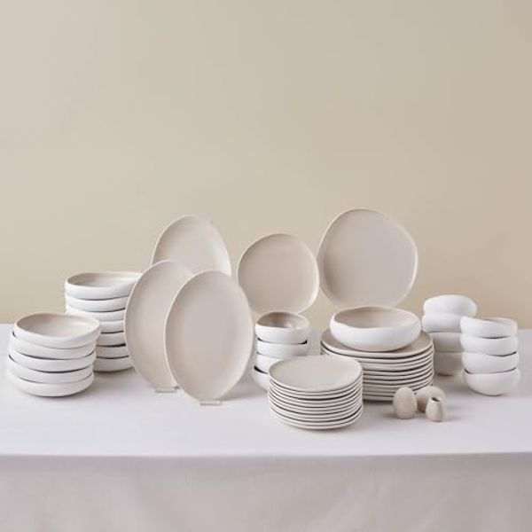 Karaca Geschirr-Set Karaca Earth Collection Cupid Tafelservice 55-tlg. für 12 Personen, 12 Personen, Steinzeug