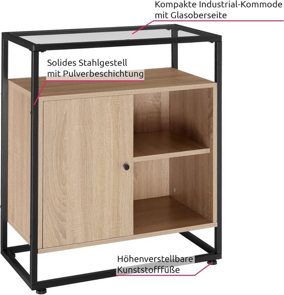 tectake Sideboard Kommode (Kommode, Montagematerial, Montageanleitung), Industrial Style Bild 3