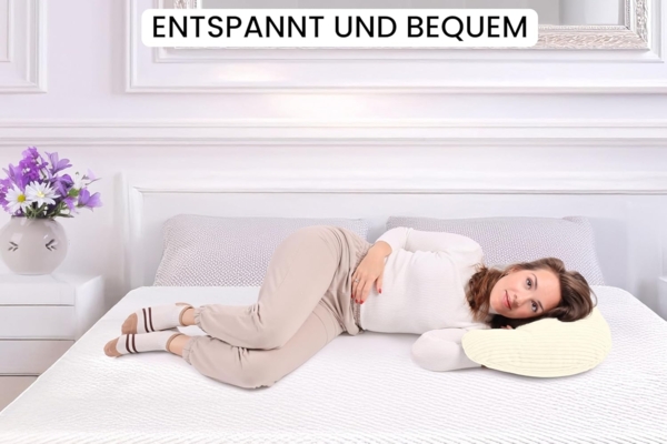 Amilian Stillkissen - Lagerungskissen - Schwangerschaftskissen mit Füllung und Bezug, Stillmond - Stillhörnchen - pregnancy pillow, für Mütter und Babys Bild 4