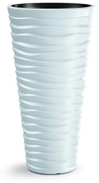 Prosper Plast DPSA400-S449 Sand-Blumentopf, schmal, 39x75 cm, Weiß