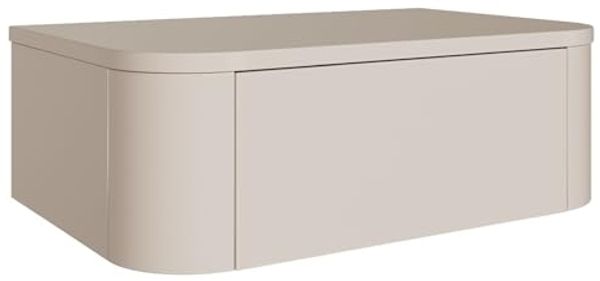 Selsey Minimalistische Nachttisch 2er Set 59 cm Breite – Hängende Nachttische Kaschmirgrau Schmal mit Schublade, Kaschmir Matt, MDF & Spanplatte, Zeitloses Design
