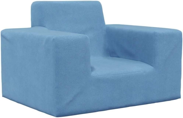 Kindersofa Blau Weich Plüsch 4104776