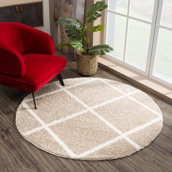 Sanat Hochflor-Teppich Madrid, rund, Höhe: 30 mm, Wohnzimmer, Langflor, Shaggy Teppich