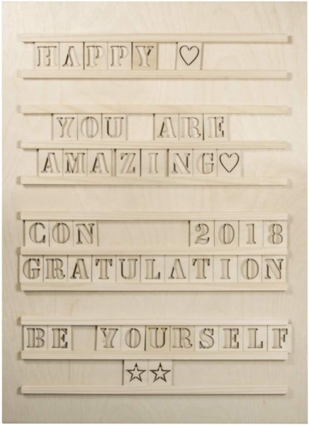 Holz Letterboard, FSC Mix Credit, 30x42cm, inkl. 96 Buchstaben,...