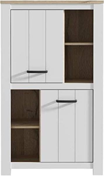 FORTE Elara Schrank, Holzwerkstoff, Braun/Weiß, 86,7 x 147,1 x 42,2 cm