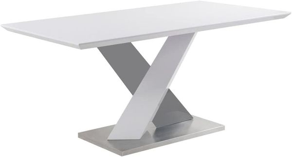 Vente-unique - Esstisch - 6 Personen - MDF lackiert - Anthrazit & Weiß - SALVA