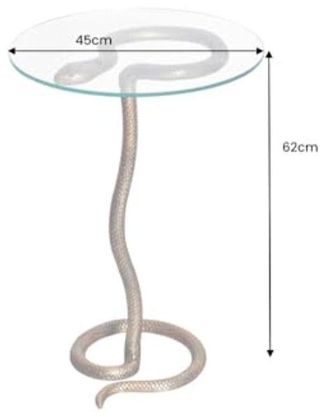 riess-ambiente Beistelltisch WILDLIFE SNAKE 65cm transparent / kupfer (Einzelartikel, 1-St), Wohnzimmer · Glas · Metall · rund · Schlangen-Skulptur · handmade Bild 3