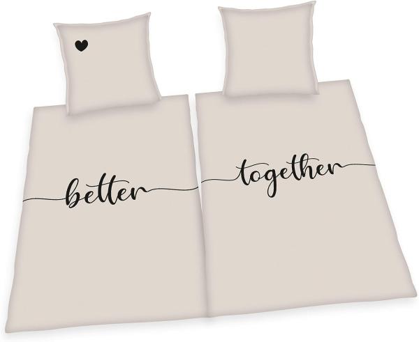 Herding Renforce Partnerbettwäsche 135x200 cm Set better together beige 44592/58.250