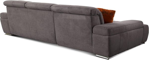 CAVADORE Ecksofa Mistrel mit Longchair XL links / Große Eck-Couch im modernen Design / Inkl. verstellbaren Kopfteilen / Wellenunterfederung / 273 x 77 x 173 / Kati Fango Bild 6