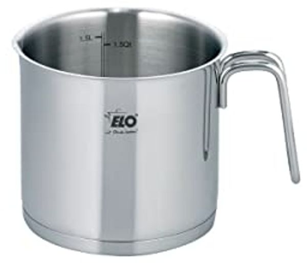 ELO Milchtopf ohne Deckel 14 cm Serie CITRIN aus Edelstahl mit Literskala / induktionsfähig