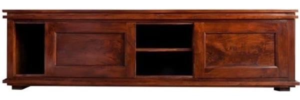 Massivmoebel24 Lowboard (Longboard Akazie 160 x 45 x 45 nougat lackiert OXFORD #450)