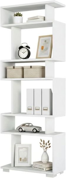 Dmora Regal Panopea 60 x 19,5 x 165 cm Weiß 5 Einlegeböden, Bibliothek Bild 3