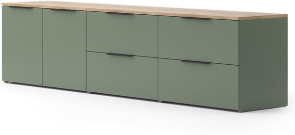 Wohnwand Wido Grün 3 Teile Vicco