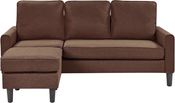3-Sitzer Sofa Polsterbezug mit Ottomane braun AVESTA Bild 6