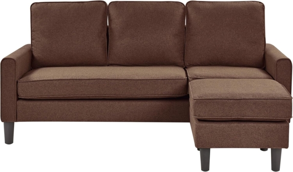 3-Sitzer Sofa Polsterbezug mit Ottomane braun AVESTA Bild 4