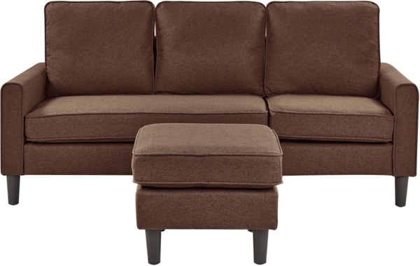 3-Sitzer Sofa Polsterbezug mit Ottomane braun AVESTA Bild 1