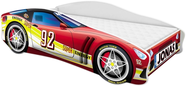 Kinderbett Autobett Auto Junior mit Lattenrost und Matratze 140x70 160x80 180x80 ACMA (160x80, 4 + Name) Bild 4