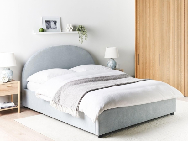 Bett mit Stauraum Stoff VAUCLUSE 160 x 200 cm Hellblau Bild 2