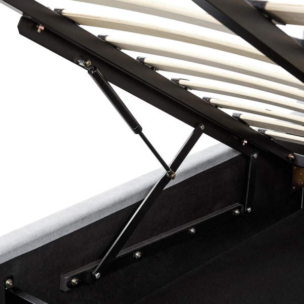 Bett mit Stauraum Stoff VAUCLUSE 160 x 200 cm Hellblau Bild 9