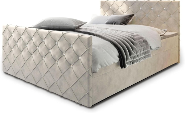 Masseno Boxbett MANDI 180x200 cm mit Bonell Matratze und Topper