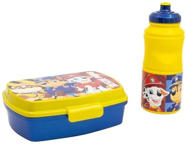 Paw Patrol 2er Set Kinderflasche (380 ml) und Brotdose im Geschenkkarton