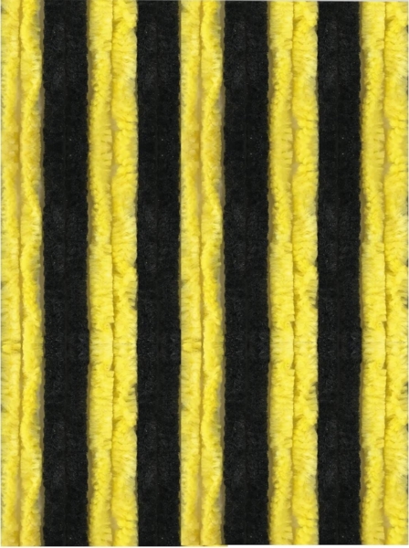 Flauschvorhang 80x220 cm in Unistreifen schwarz - gelb, perfekter Insekten- und Sichtschutz für Ihre Balkon- und Terrassentür, viele Farben