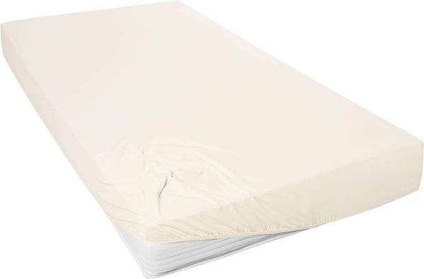 Vario Jersey-Spannbetttuch ecru, 100 x 200 cm