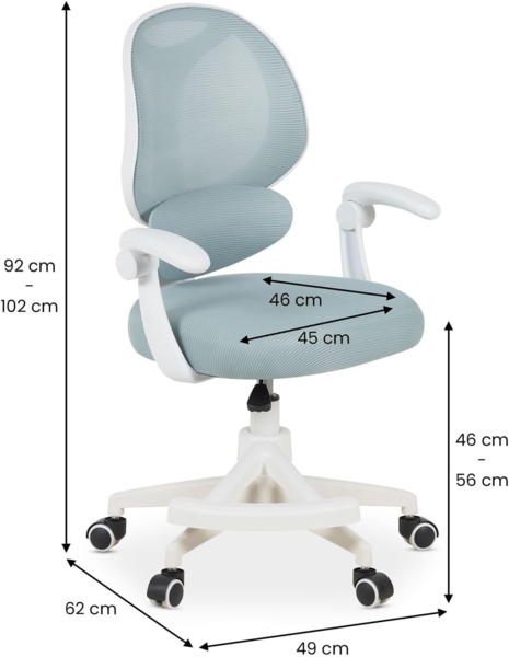 IDIMEX Drehstuhl ISLA, Schreibtischstuhl mit Fußstütze ergonomisch höhenverstellbar Grün Bild 3