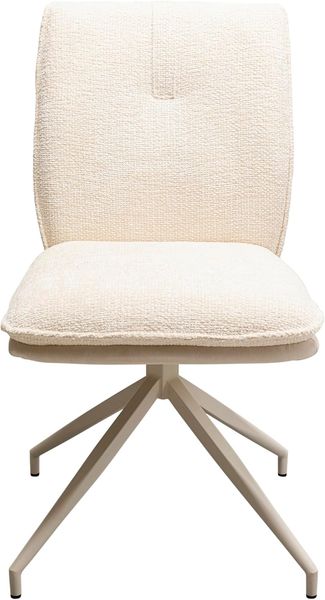 Kare Design Drehstuhl Hilla, Weiß, Esszimmerstuhl, Polsterstuhl, 49 cm Sitzhöhe, 180 Grad Drehbar, Wohnzimmer, 85 x 61 x 47 cm (H/B/T)