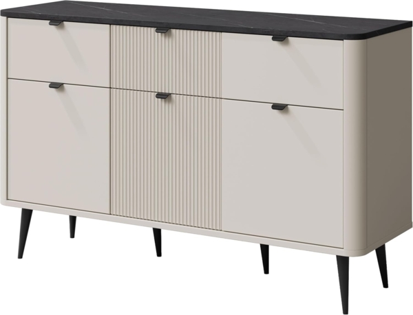 Kommode Rotevio 3S3D RE10 (Farbe: Cashmere / Cashmere + Steingrau)