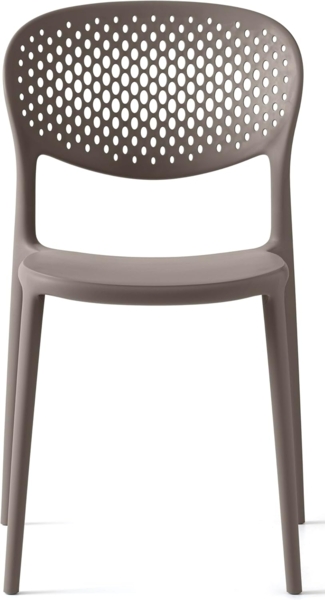 Connubia, 2 Stühle Abby mit gelochter Rückenlehne, aus recyceltem Polypropylen, 100% Taupe matt Bild 2