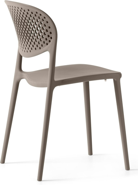 Connubia, 2 Stühle Abby mit gelochter Rückenlehne, aus recyceltem Polypropylen, 100% Taupe matt Bild 4