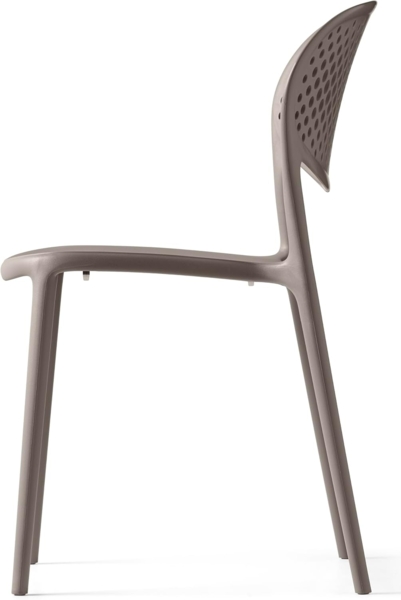 Connubia, 2 Stühle Abby mit gelochter Rückenlehne, aus recyceltem Polypropylen, 100% Taupe matt Bild 3