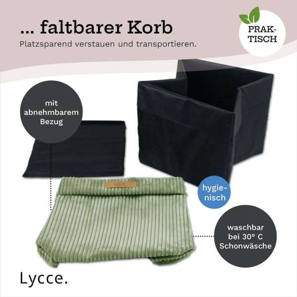 Lycce Regalkorb Kallax Boxen Cord 1 Stk. salbei, Aufbewahrungsbox faltbar 33x33x31cm (1 St) Bild 7
