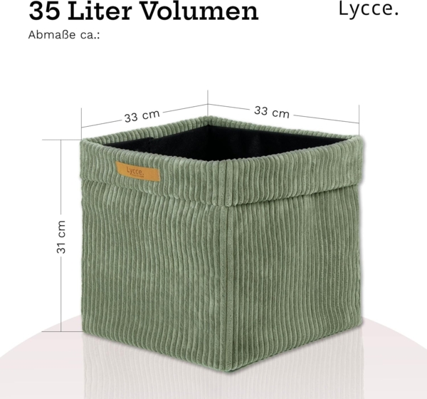 Lycce Regalkorb Kallax Boxen Cord 1 Stk. salbei, Aufbewahrungsbox faltbar 33x33x31cm (1 St) Bild 3