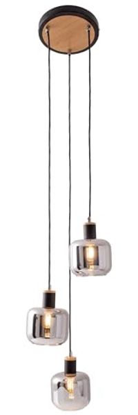 näve Pendelleuchte Fumoso, ohne Leuchtmittel, Glasschirme dunkel getönt (rauchoptik) 3xE14 Höhe 123cm schwarz natur