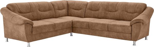 Cavadore Ecksofa Salisa mit Federkern / Polsterecke im klassischen Design / inkl. Bettfunktion / 264 x 86 x 244 / Mikrofaser Beige