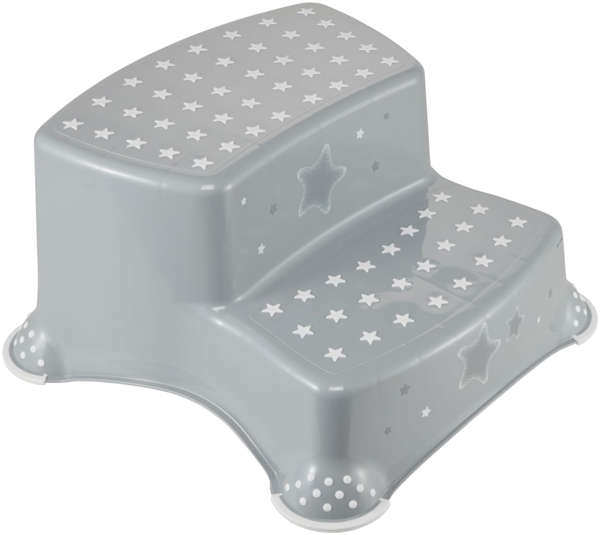 Keeeper Stars Tritthocker Schemel zweistufig mit Anti-Rutschfunktion Cosmic Grey