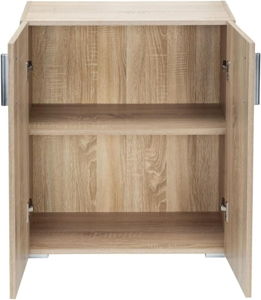 Casaria Bücherregal Vela, mit Türen Eiche Holz 2 Fächer 77 x 60 x 30 cm Kinder Standregal Büroregal Bild 7