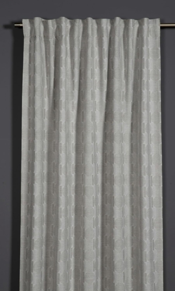 Sehlbach Fertigschal mit Gardinenband Jacquard Kreise 135 x 245 cm beige