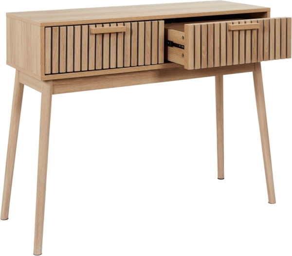 HOME DECO FACTORY Klaus Konsolentisch, Eingangsbereich, Wohnzimmer, Holzwerkstoff, braun, 100 x 80 x 35 Bild 3