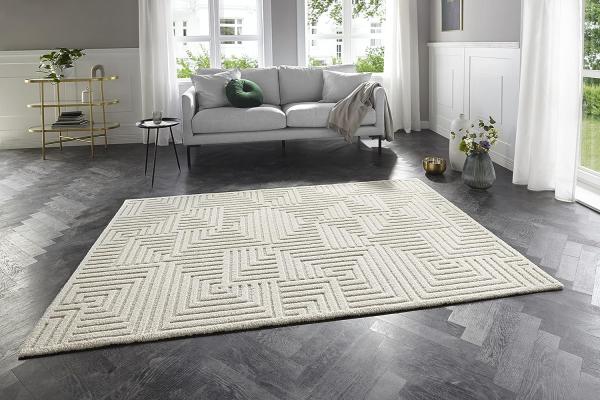 Kurzflor Teppich Manipu Creme 120x170 cm