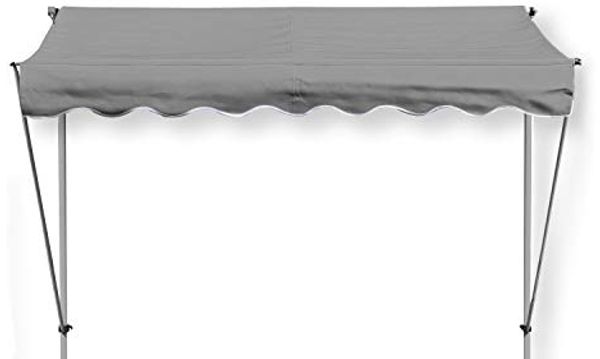 Grasekamp Klemmmarkise Ontario 255x130 cm Grau Balkonmarkise höhenverstellbar von 200 cm – 320 cm