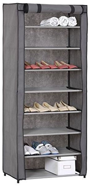 IDIMEX Schuhschrank TAMARA Schuhschrank Stoffregal Kellerregal Standregal 8 Böden Schuhregal in g
