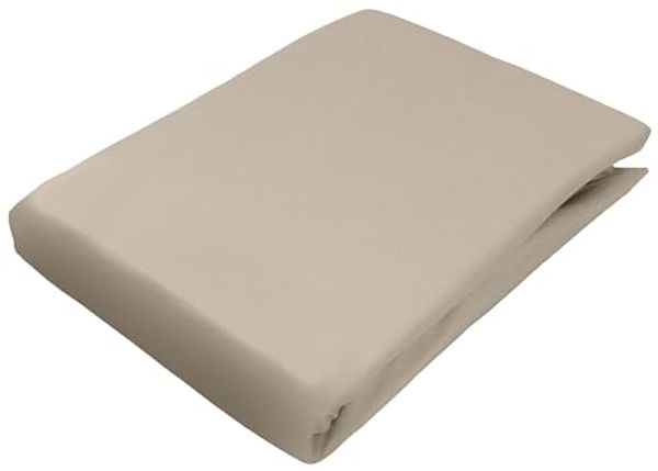 DORMISETTE Spannbetttuch Biber camel BL 100x200 cm braun Spannbettlaken Bettlaken Spannlaken