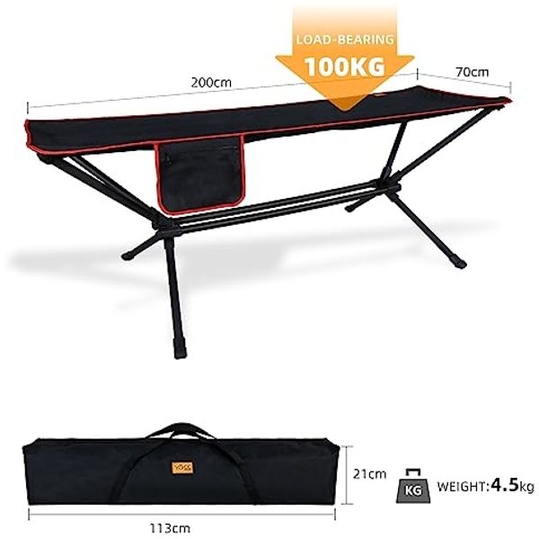CCLIFE Camping Hängematte mit Gestell Outdoor 4,5kg leicht, 200KG Tragkraft, ultraleichte mit Tragetasche Bild 2
