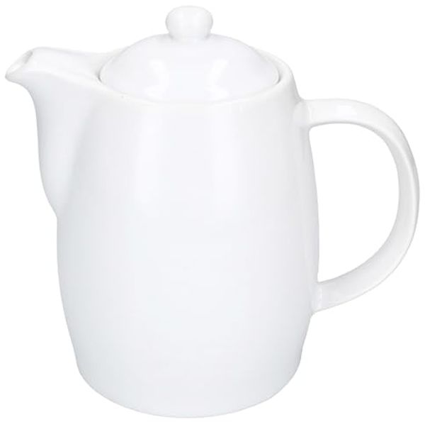 MamboCat Kanne Kanne Kawi 850ml mit Deckel Porzellan für Tee & Kaffee weiß schlicht